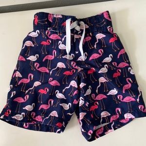 Janie and Jack 2T flamingo swim trunks